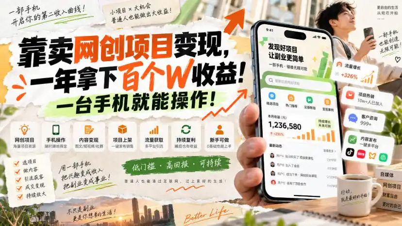 网创小程序虚拟资料变现,一年拿下百万收益,一部手机就可以做,0成本变现副业!-云启智联