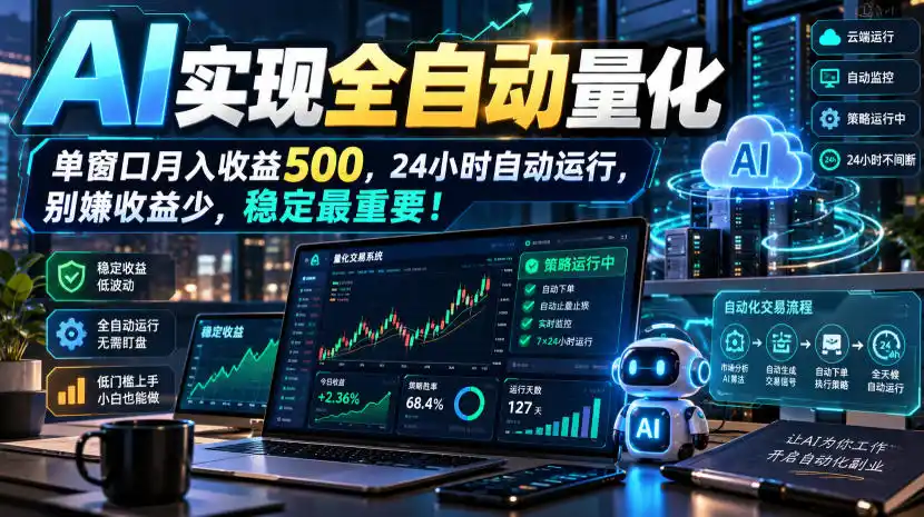 AI全自动量化项目,长期稳定可落地,0门槛躺赚稳定项目!-云启智联