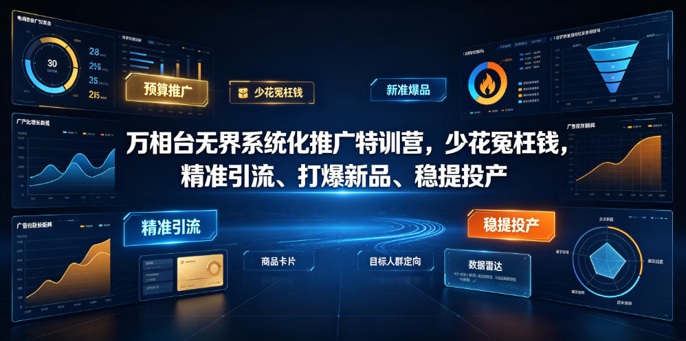 万相台无界系统化推广特训营VI0.0，少花冤枉钱，精准引流、打爆新品、稳提投产(全程录音+字幕)-云启智联