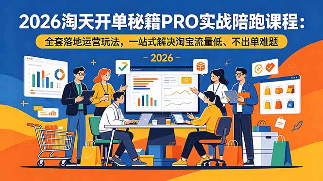 2026淘天开单秘籍PRO实战陪跑课程-更新：全套落地运营玩法，一站式解决淘宝流量低、不出单难题-云启智联