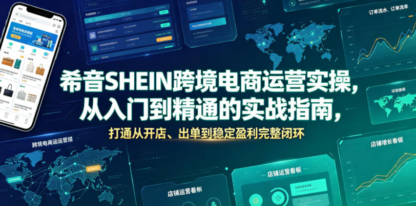希音SHEIN跨境电商运营实操，从入门到精通的实战指南，打通从开店、出单到稳定盈利完整闭环-云启智联