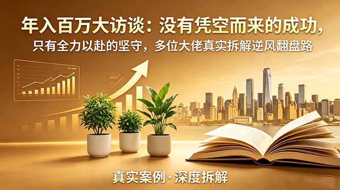 年入百万大访谈-更新：没有凭空而来的成功，只有全力以赴的坚守，多位大佬真实拆解逆风翻盘路-云启智联