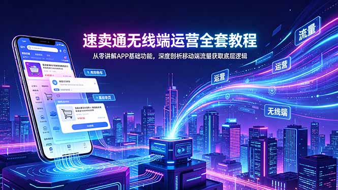 速卖通无线端运营全套教程，从零讲解APP基础功能，深度剖析移动端流量获取底层逻辑-云启智联