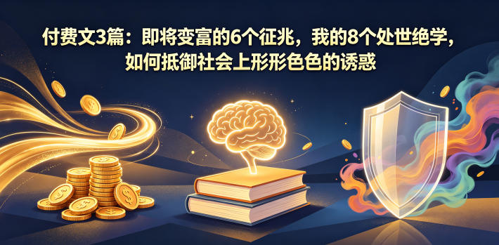 付费文3篇：即将变富的6个征兆，我的8个处世绝学，如何抵御社会上形形色色的诱惑-云启智联
