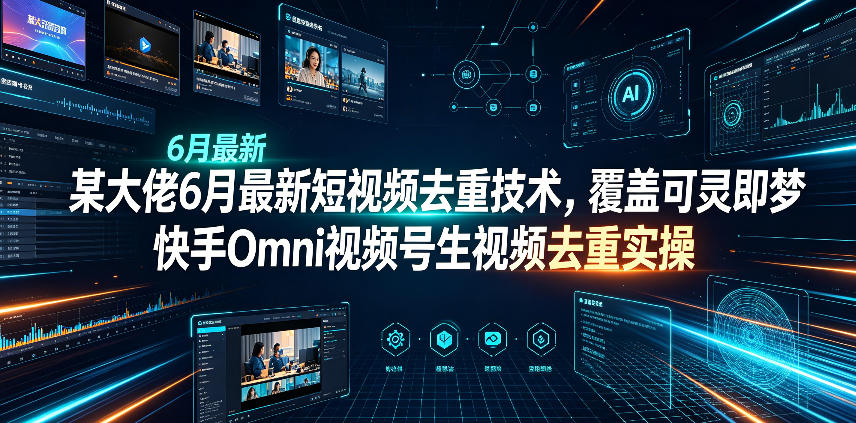 某大佬6月最新短视频去重技术，覆盖可灵即梦快手Omni视频号生视频去重实操-云启智联