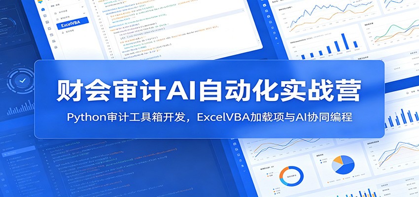 财会审计AI自动化实战营：Python审计工具箱开发，ExcelVBA加载项与AI协同编程-云启智联