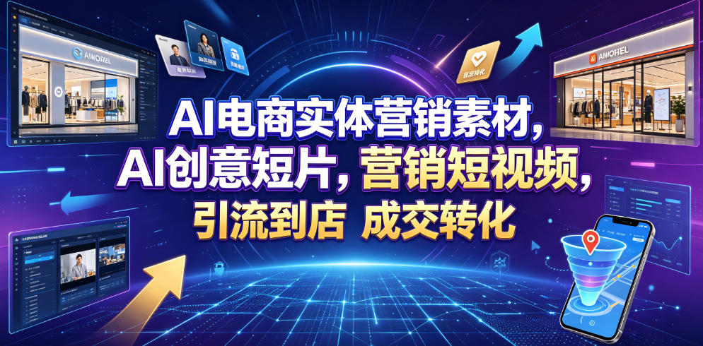 AI电商实体营销素材，AI创意短片，高效打造营销短视频，轻松引流到店，稳定提升门店客流与成交转化-云启智联