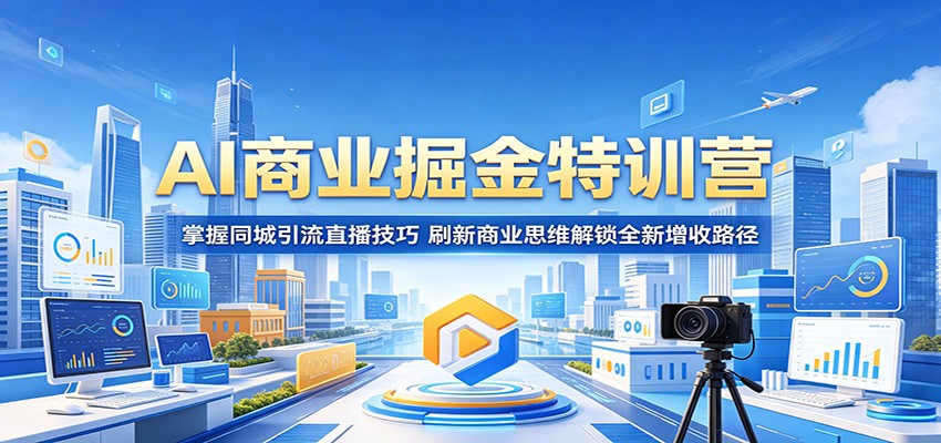 AI商业掘金特训营：掌握同城引流直播技巧，刷新商业思维解锁全新增收路径-云启智联